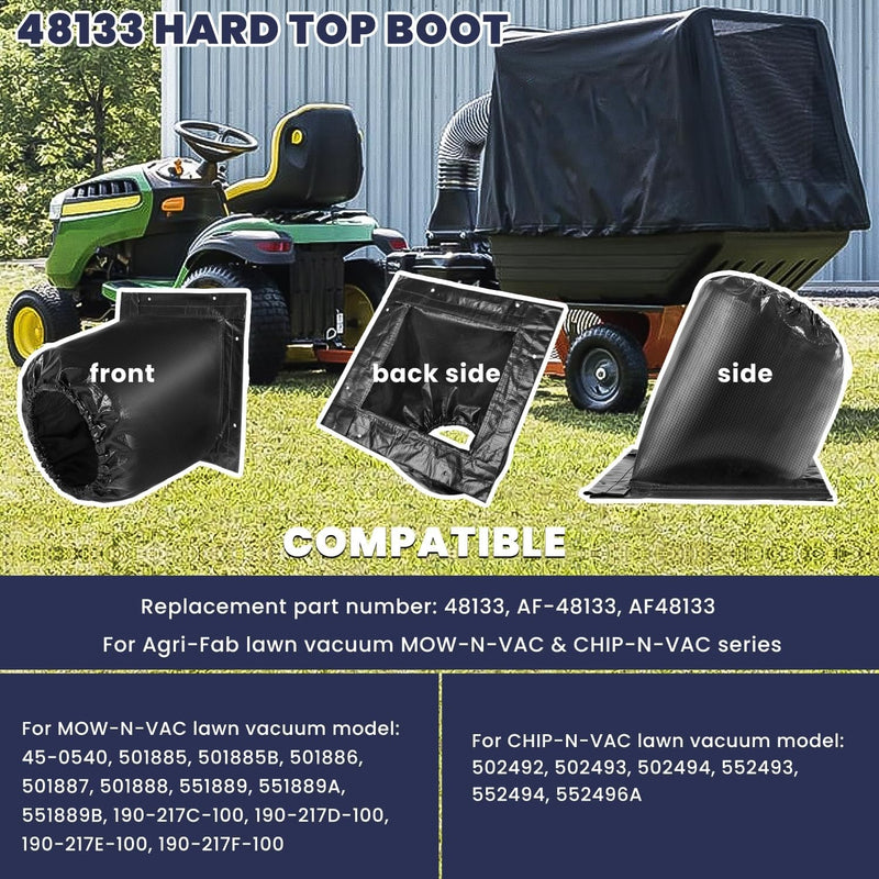 48133 Hard Top Boot for Agri-Fab Mow-N-Vac Chip-N-Vac Lawn Vacuum Model