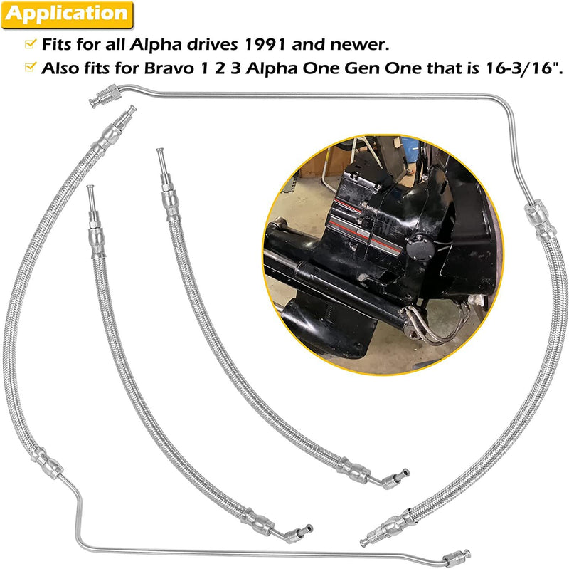 32-864960 Trim Ram Hydraulic Cylinder Hose Kit for Mercruiser Alpha One Gen Two