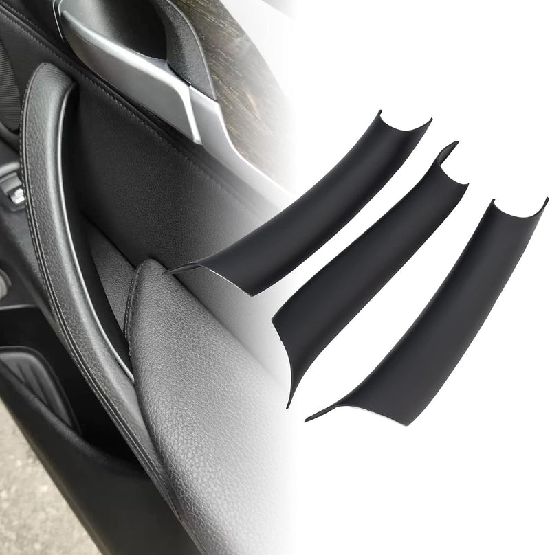 Black Inner Door Panel Handle Pull Trim Cover for BMW X5 X6 F15 F16 2014-2018