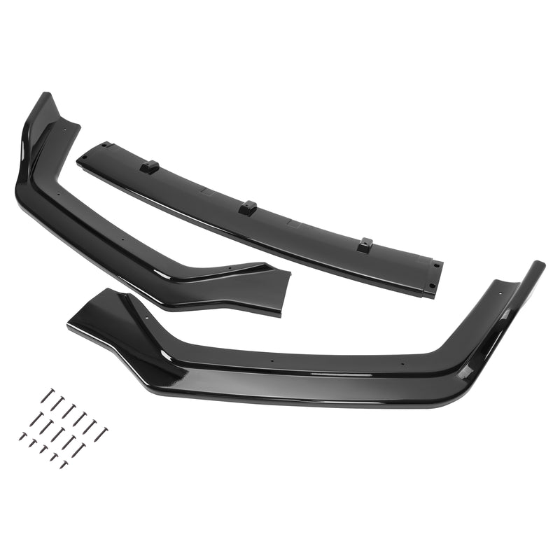 Gloss Black PP Front Bumper Lip Chin Splitter for Infiniti Q50 Sport 18-24 3PC