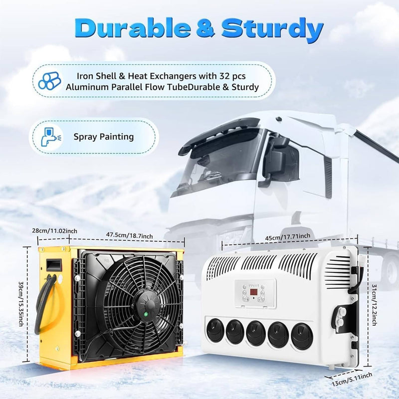 11000 BTU 12V Truck Air Conditioner Split AC for Semi Bus RV Caravan