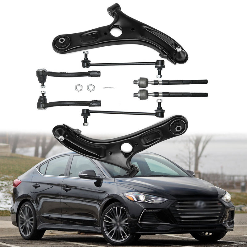 Front Control Arm Ball Joint Tie Rod Sway Link Kit for Hyundai Elantra 13-16