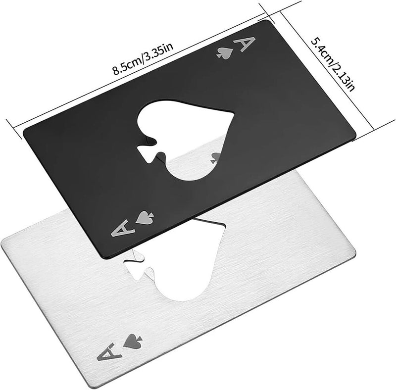 10Pcs Stainless Steel Credit Card Size Bottle Beer Opener Black Silver