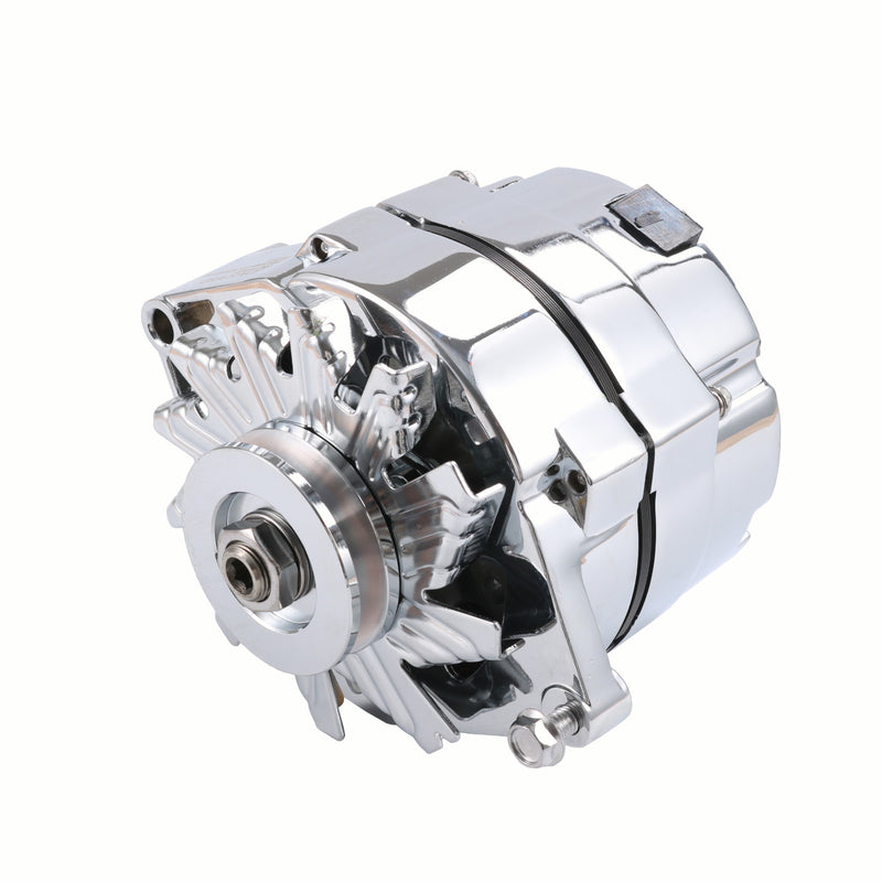 ADR0335-C Chrome Alternator for SBC BBC Chevy GM 1 Wire Street Rod High Output