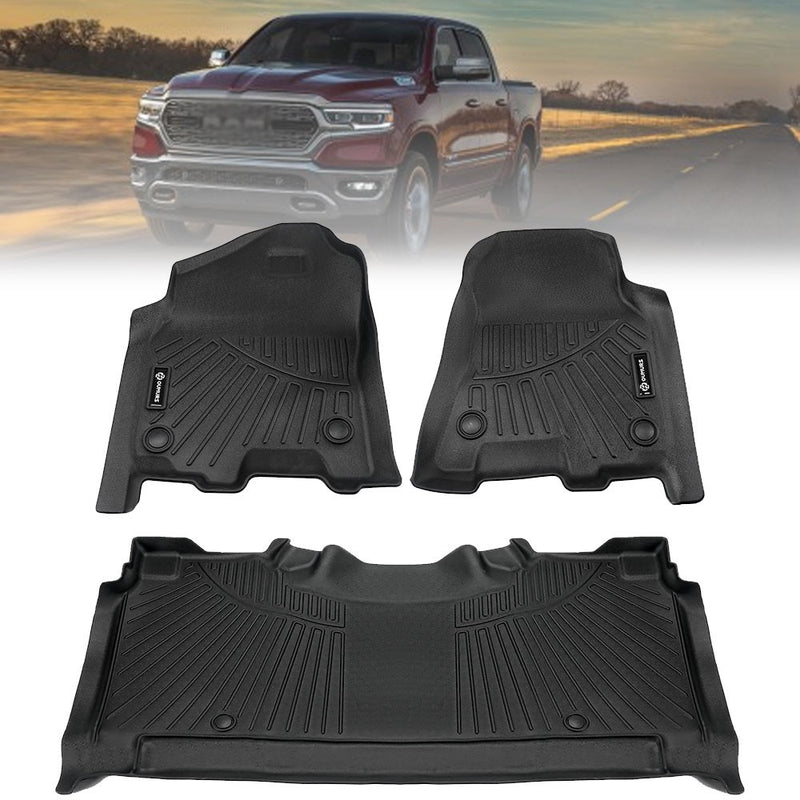Floor Mats for Dodge Ram 1500 Crew Cab 2019-2024 New Body Not Classic Models