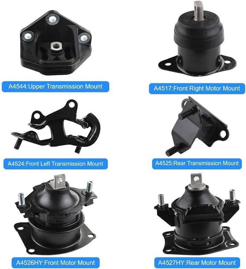 6PCS Engine Mount Trans Mounts Kit for Honda Accord 3.0L Auto Trans