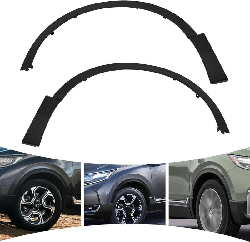 Black Fender Trim Set for Honda CR-V Front Driver Passenger 2017-2022