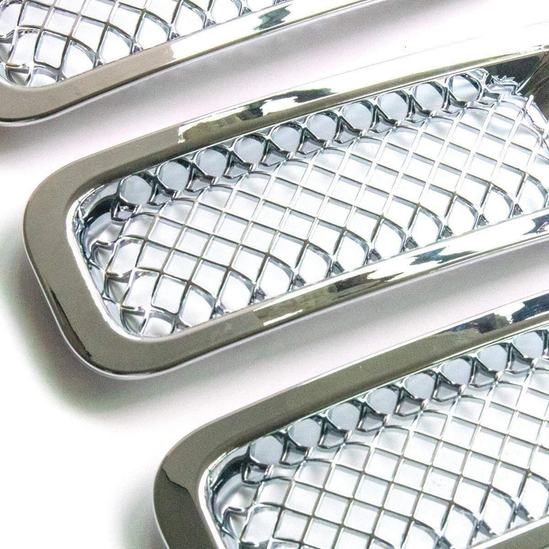 Front Mesh Grille Grill Insert Cover Bezel Kit for Jeep Patriot 2011-2018 7 Pcs