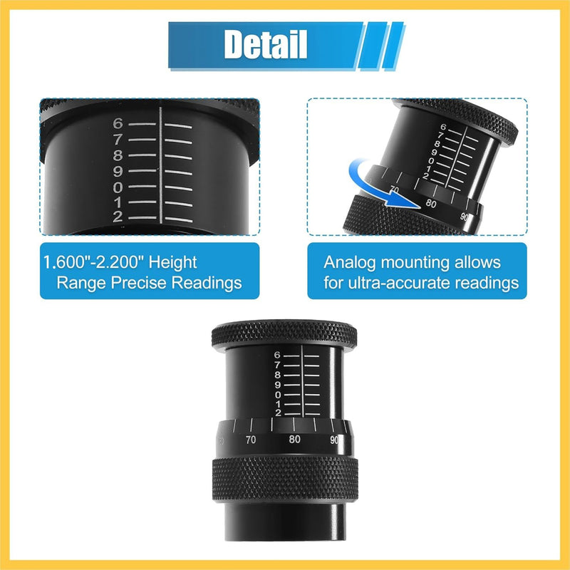 Universal Valve Spring Height Micrometer Measurer 0.75 Inch Metal Black Pack of