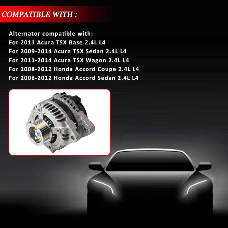 31100R40A Alternator for Honda Accord 2008-2012 Acura TSX L4 2.4L 2009-2014 130A