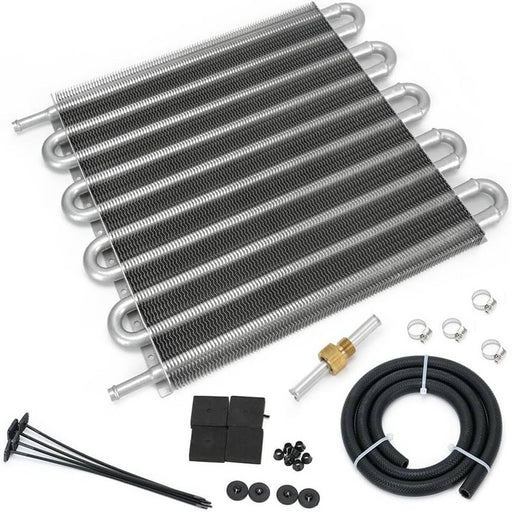 DURAFORCE 10 Rows Remote Transmission Oil Cooler Radiator Converter Kit Universal Aluminum
