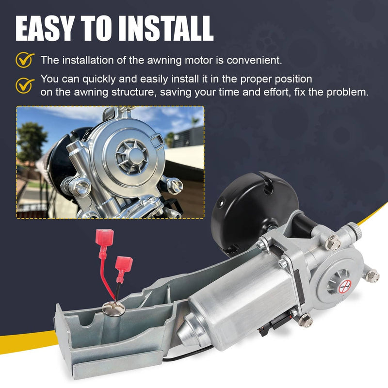 R001326BLK RV Awning Motor Drive Repair Kit Assembly for Carefree Travel'R Patio