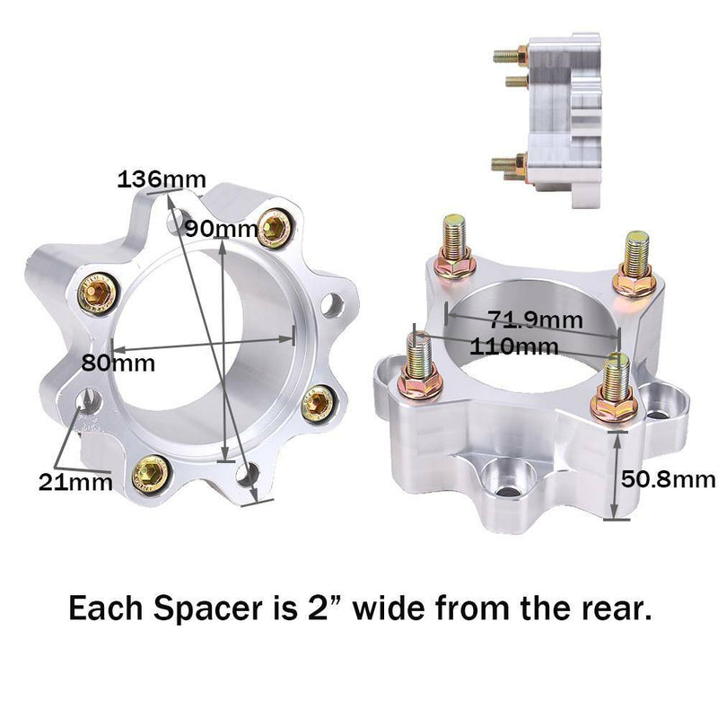 4/110 Rear Wheel Spacers for Honda TRX400EX TRX400X Add 4" Width Alba Racing
