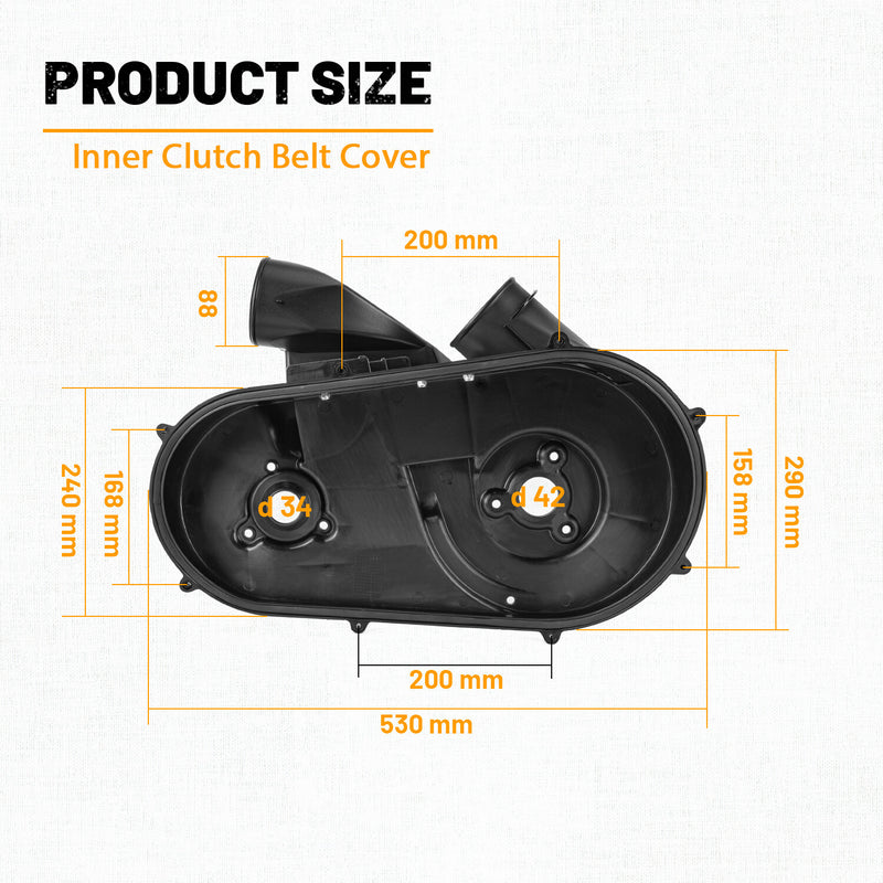 Outer and Inner Clutch Belt Cover Set for Polaris Ranger XP 900 1000 UTV