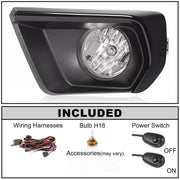 DURAFORCE Clear Fog Light for Chevy Colorado 2021-2022 With Bezel Relay Switch Bulb Pair
