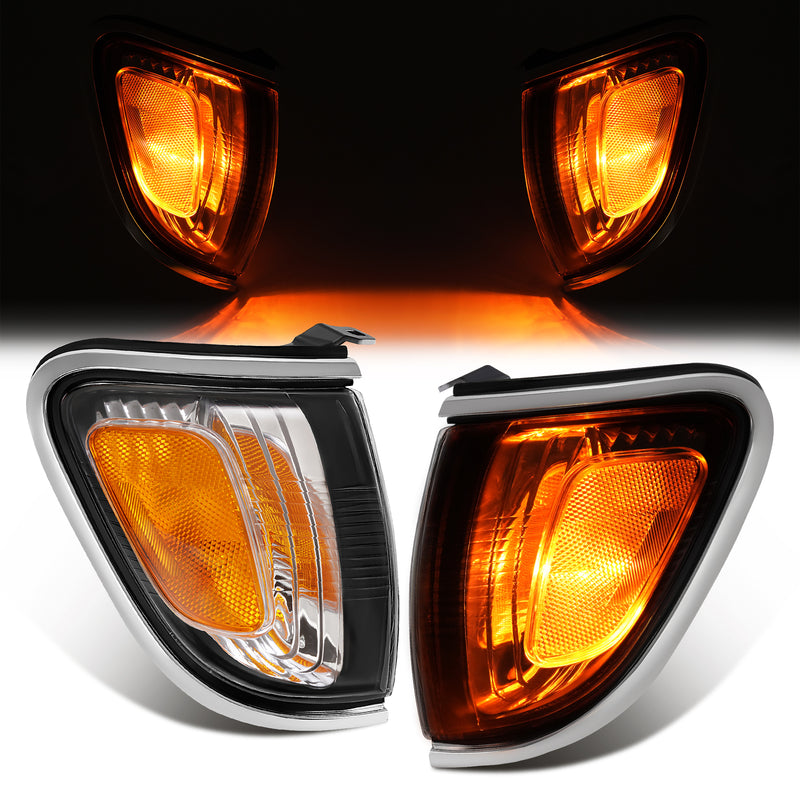 Side Marker Corner Parking Lights Turn Signal Chrome for Toyota Tacoma 01-04 2PC
