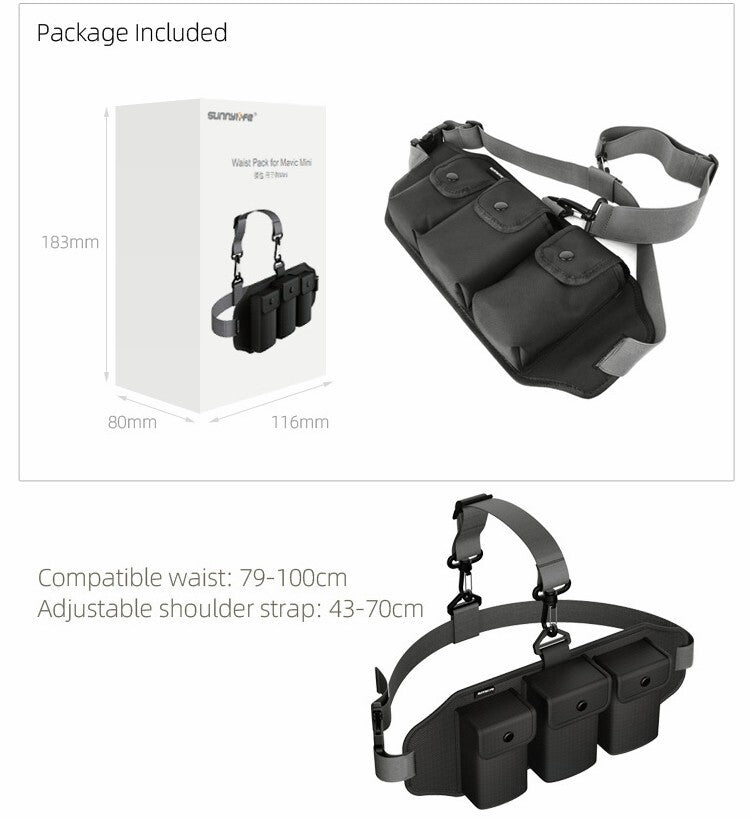 Travel Storage Bag Belt Waist Pack Carrying Case for DJI Mavic Mini Mini SE