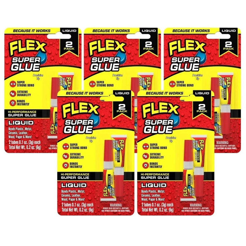 Super Glue High Strength Clear Liquid 3g Tubes for Flex Seal 5 Twin Packs