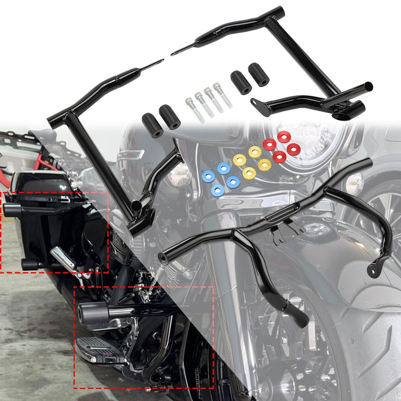 Steel Front Rear Crash Bar Guard for Harley Touring Road King Glide 14+