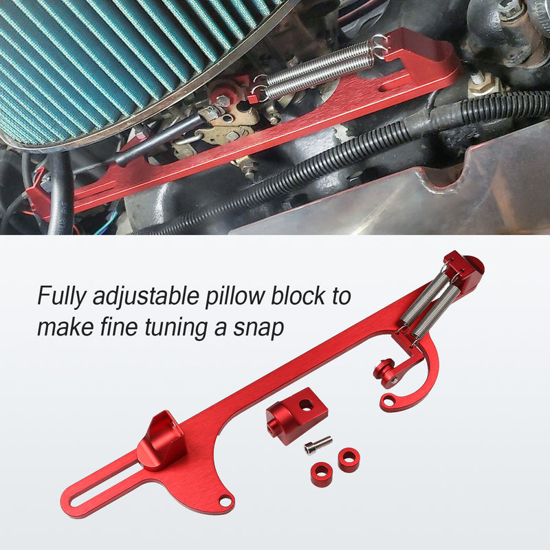Red Aluminum Throttle Cable Carb Bracket for 4150 4160 Carburetor 350 SBC
