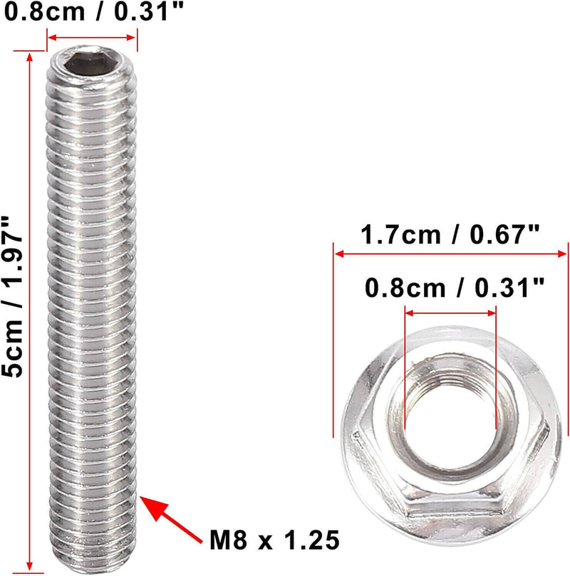 Stainless Steel Exhaust Manifold Stud Nuts Kit for Ford 4.6L 5.4L V8 16pcs