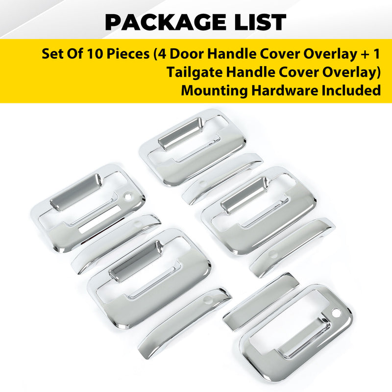 Chrome Door Handle Tailgate Covers With Keypad for Ford F150 2004-2014 4 Door