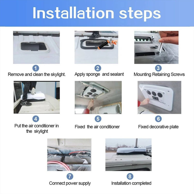 48V 11000 BTU RV Rooftop Air Conditioner A/C Unit Cooling for Trailer Motorhome