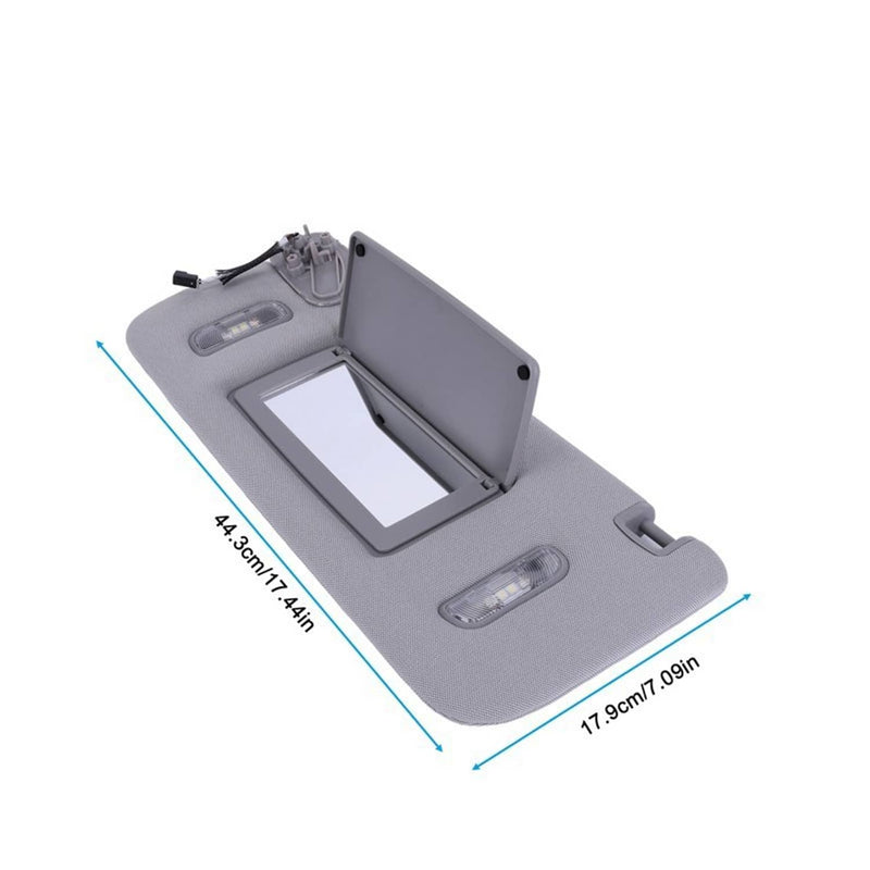 Left Driver Side Sun Visor with Light for Chevrolet Suburban Tahoe Gray