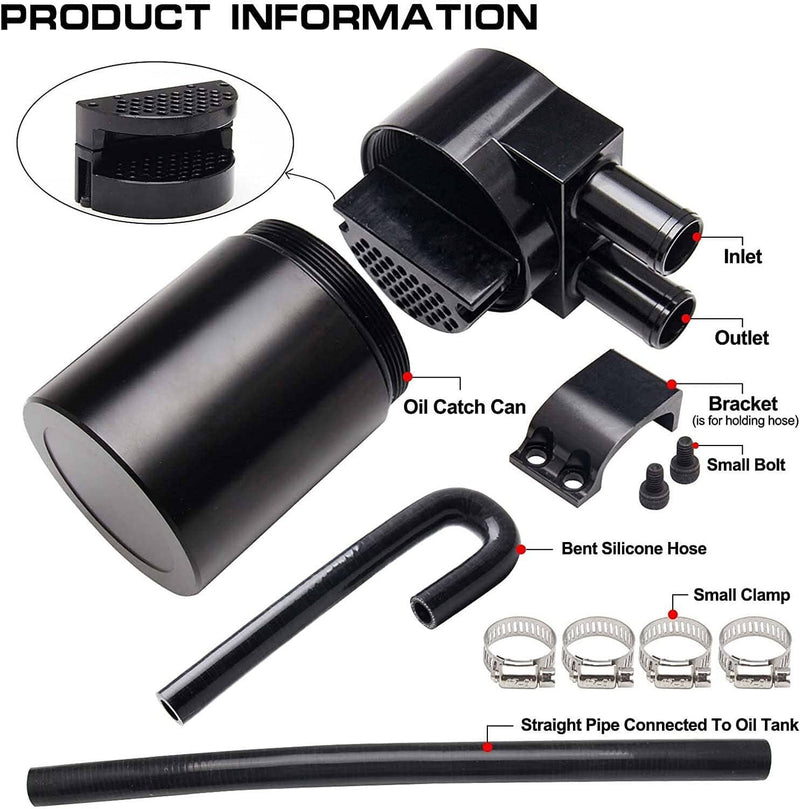 N54 Oil Catch Can Reservoir Tank for BMW 335i 135i E90 E92 E82 2006-2010 Black