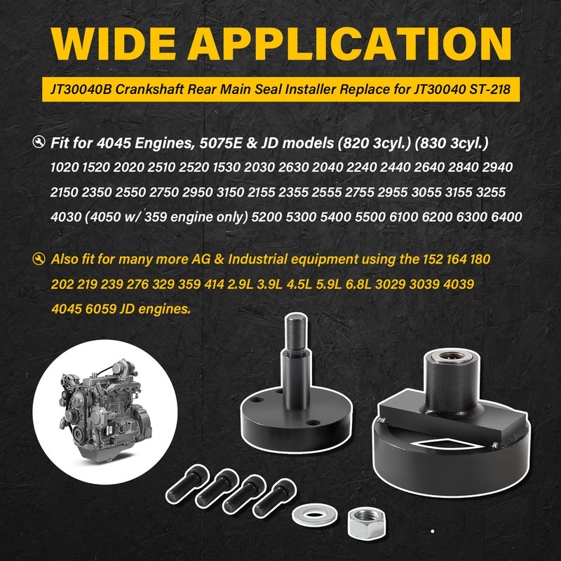JT30040B Rear Main Seal Installer for JD 202 219 239 329 359 414 Engines