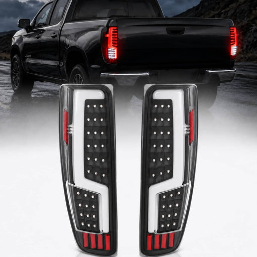 DURAFORCE LED Tube Tail Lights Brake Lamps for Chevy Colorado for GMC Canyon 2004-2012 Bla