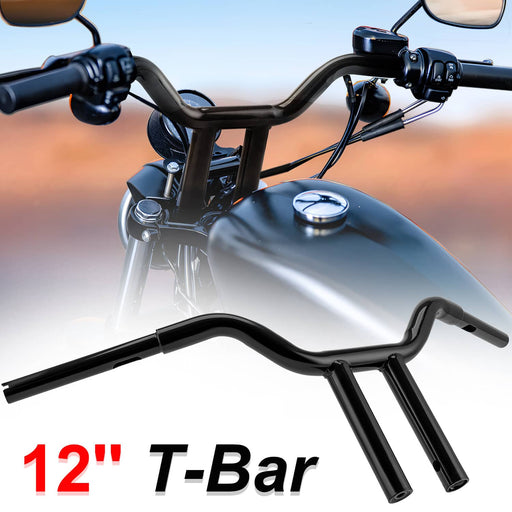 DURAFORCE 12" Black MX-T Bars Handlebar Fit for Harley Softail Sportster Dyna Low Rider