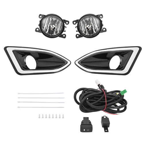 DURAFORCE Pair Front Bumper Fog Lights Lamps Harness Switch Kit for Ford Edge 2015-2018