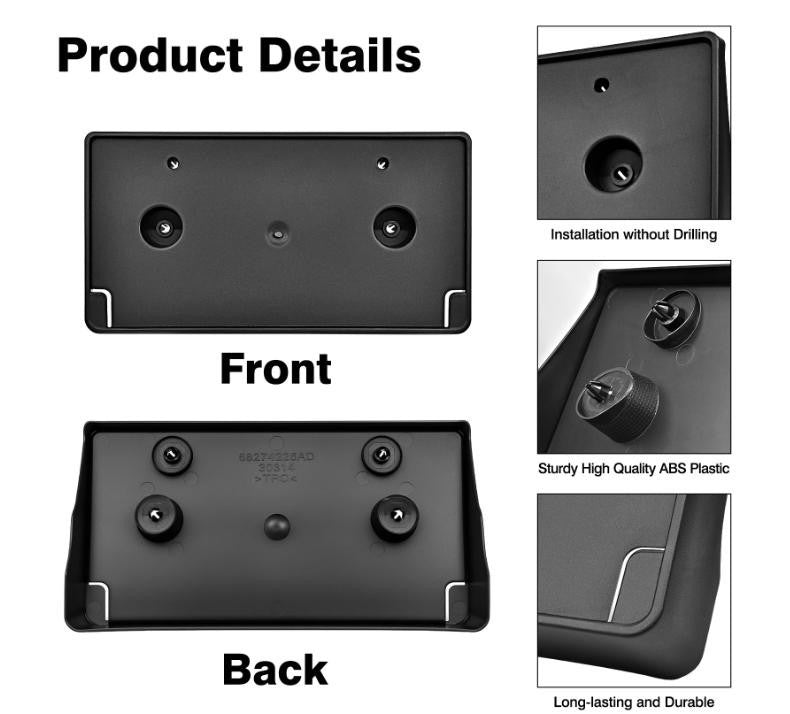 Front License Plate Bracket Screws Kit for 2019-24 Dodge RAM 1500 with DT Bumper