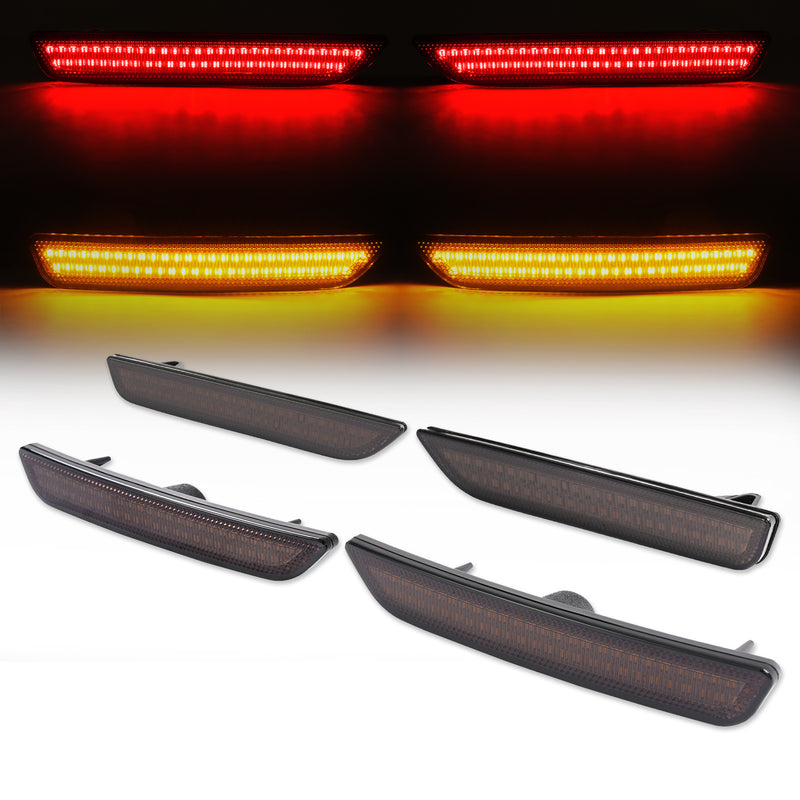 Side Marker Lights Smoked Lens for Ford Mustang 2010-2014 Front Rear LED 4 Piece