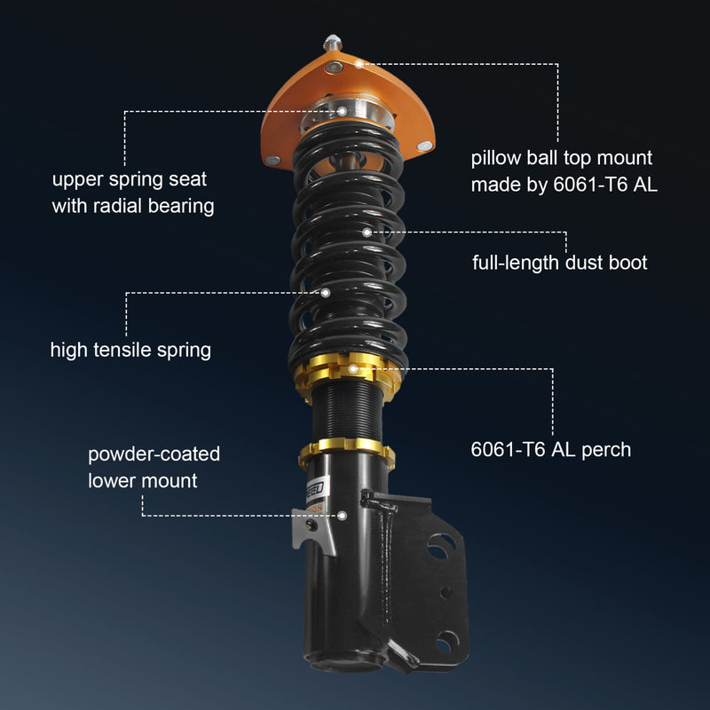 Full Coilover Struts Shock Suspension Kit for 2008-2013 Subaru Impreza 4 Pieces