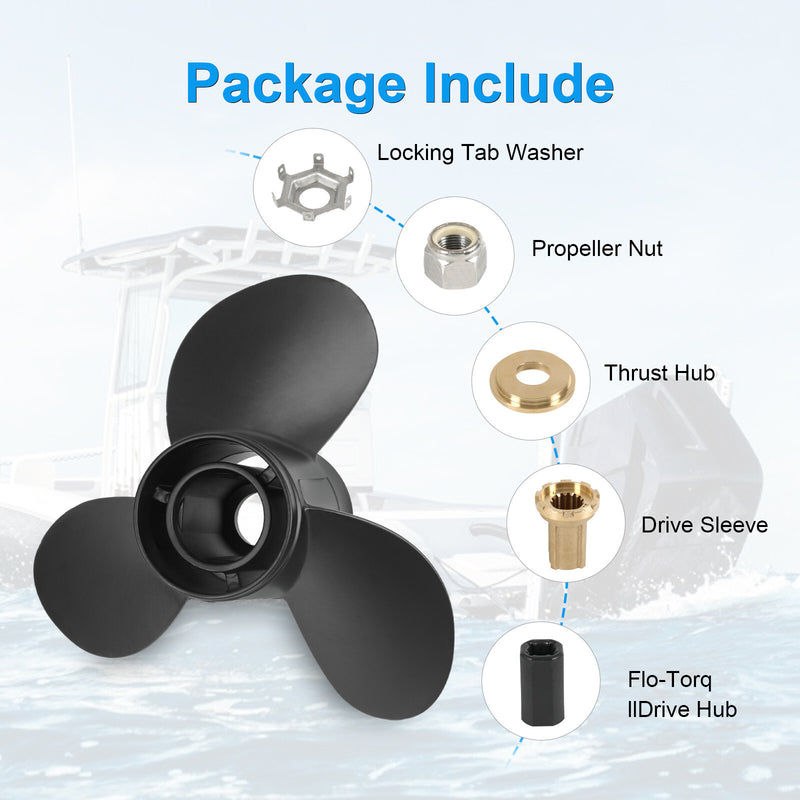 48-77344A45 Boat Propeller 13.25x17 Pitch for Mercury 40-140 HP OEM 13-1/4x17P