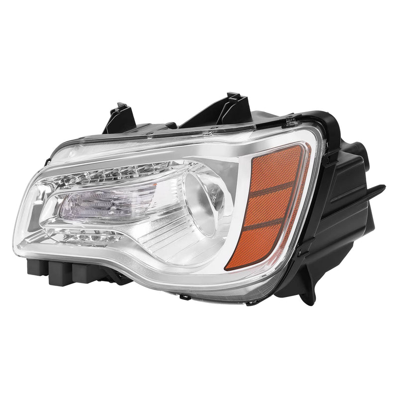 DURAFORCE Chrome Bezel LED DRL Headlight Headlamp Driver Side for Chrysler 300 2011-2023