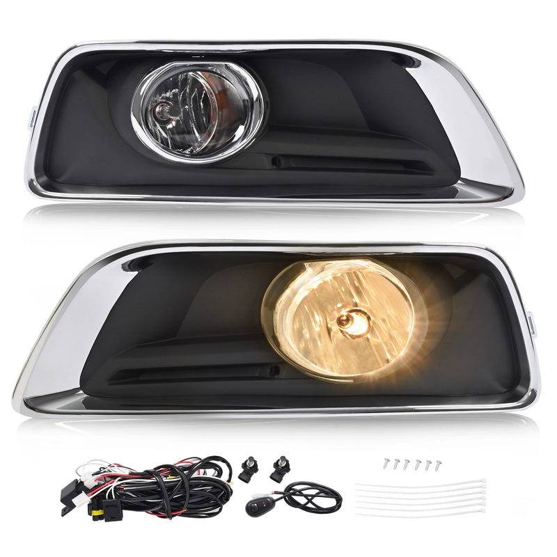 Fog Lights Bumper Lamps with Black Bezel Molding for Chevy Malibu 2013-2016