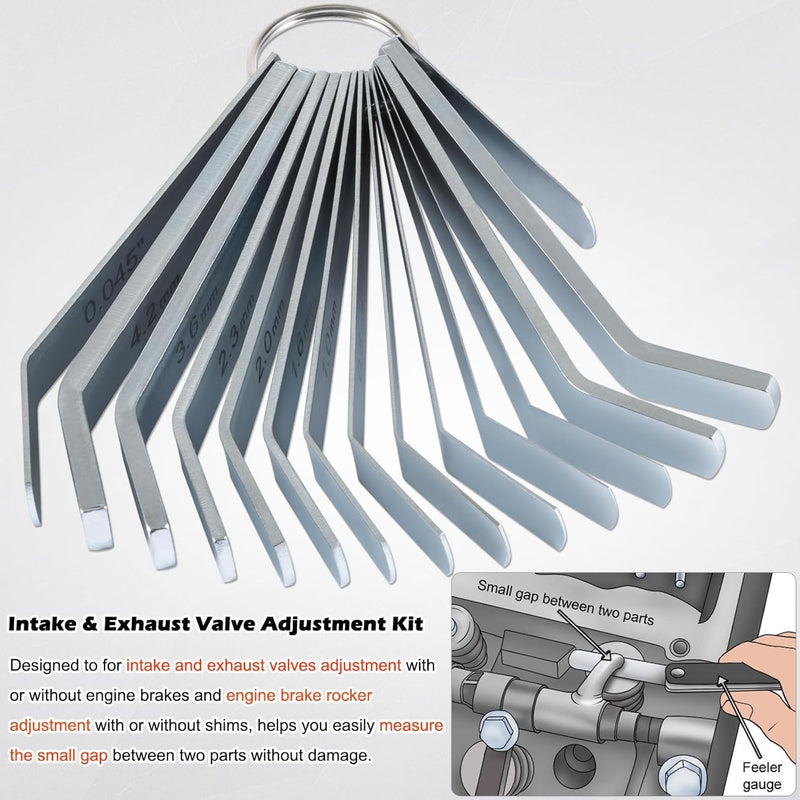 Feeler Gauge Jake Brake Tool Set for Volvo MP7 MP8 MP10 for Mack D12 D13 D16 Eng