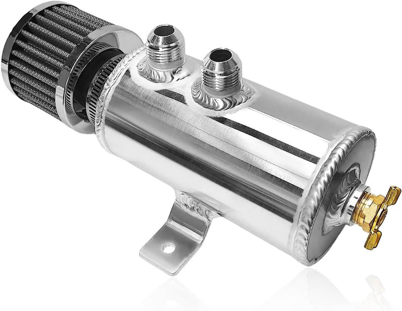 750ml 10AN Oil Catch Can Reservoir Tank & Breather Filter Baffled Aluminum Kit