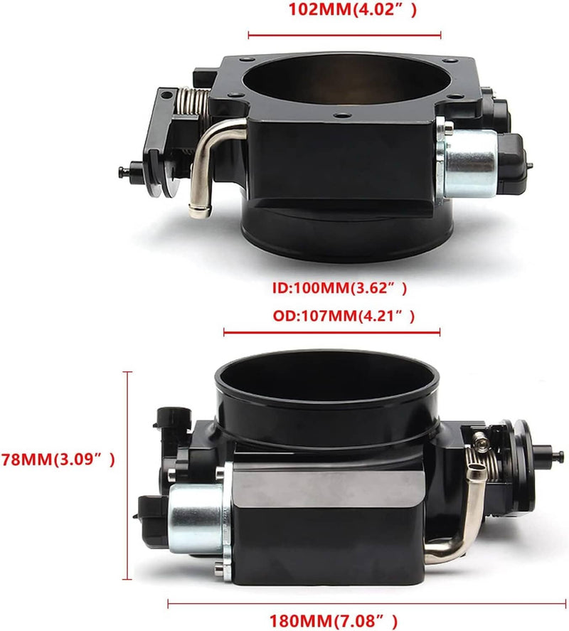 102mm 4 Bolt Throttle Body TPS IAC Aluminum for GM Gen III LS1 LS2 LS6 LS7