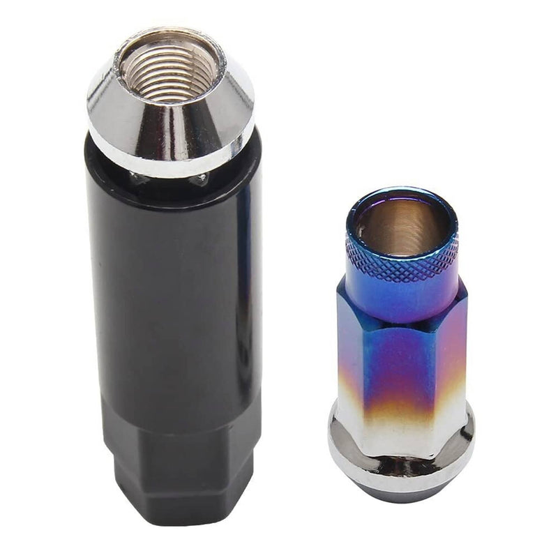 20Pcs Extended Forged Steel Wheel Tuner Lug Nuts Open End Light M12x1.25mm