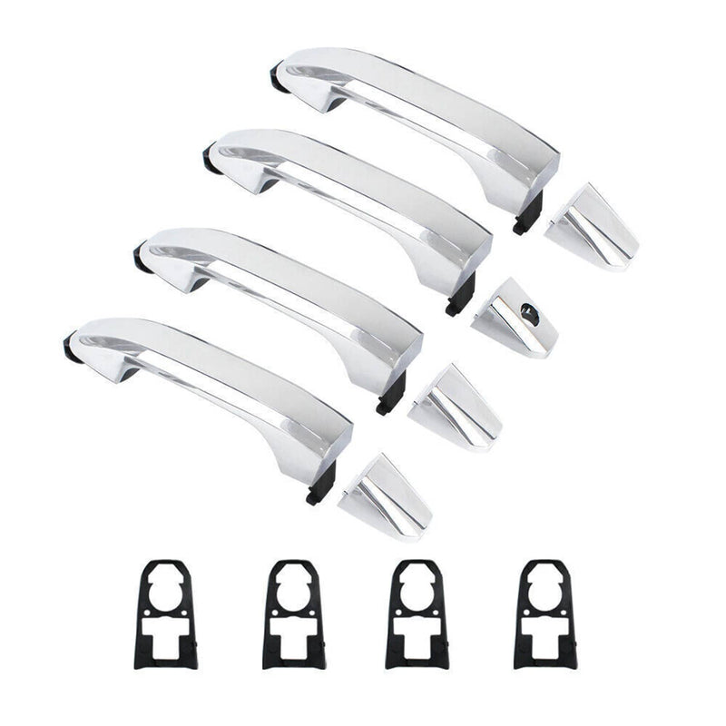 Exterior Door Handle Chrome Set of 4 for Chevrolet Silverado 1500 2014-2017