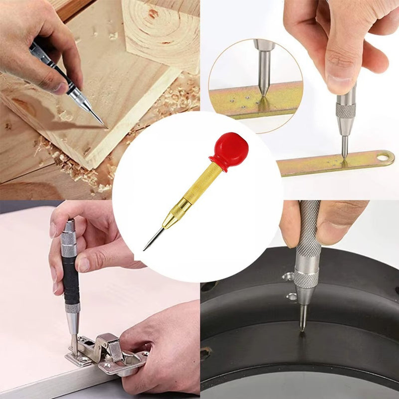 3pcs Automatic Center Punch Adjustable Spring-Loaded Metal Drill Tool Hole Punch