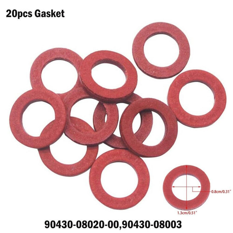 DURAFORCE 90430-08020-00 Lower Unit Oil Drain Gasket for YMH Outboards 20 Pieces