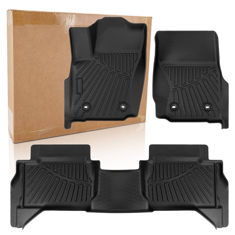 Floor Mats for Toyota Tacoma Double Cab 24-26 All Weather 3D Carpets TPE