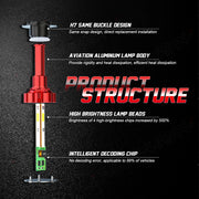 DURAFORCE H7 LED Headlight Conversion Kit 2X 16000LM 6000K White Super High Low Beam Pair