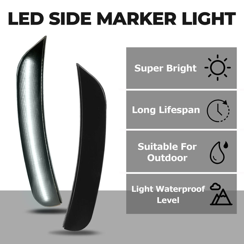 Front Rear LED Side Marker Lights Smoked for Dodge Charger 2015-2022 23 GT SRT