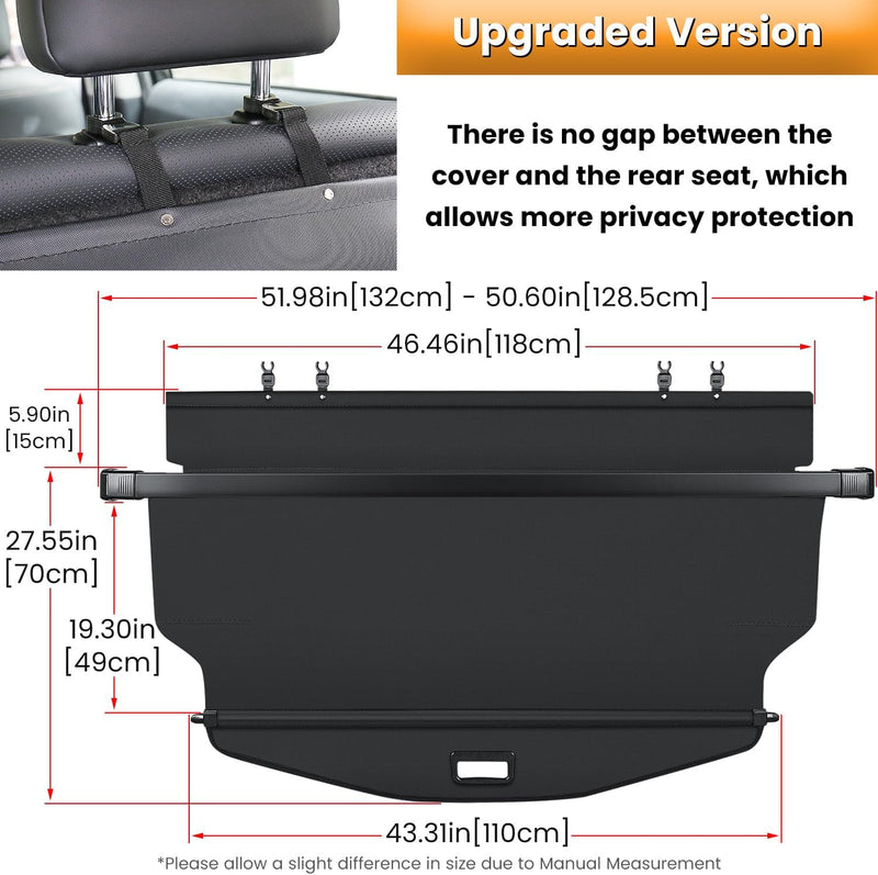 Trunk Cargo Cover for Chevy Equinox GMC Terrain 18-25 Retractable Rear